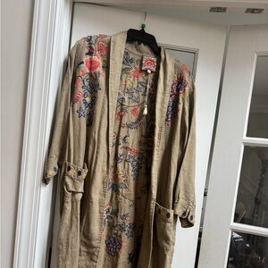 Johnny Was embroidered linen jacket 1X